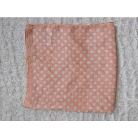 VTG 60s Italian pink & white Polka Dot scarf - Picture 8 of 8